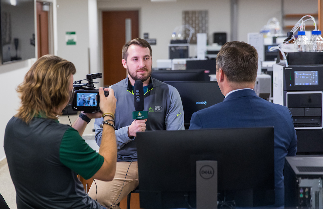 Frisk doing an interview for an NMU video