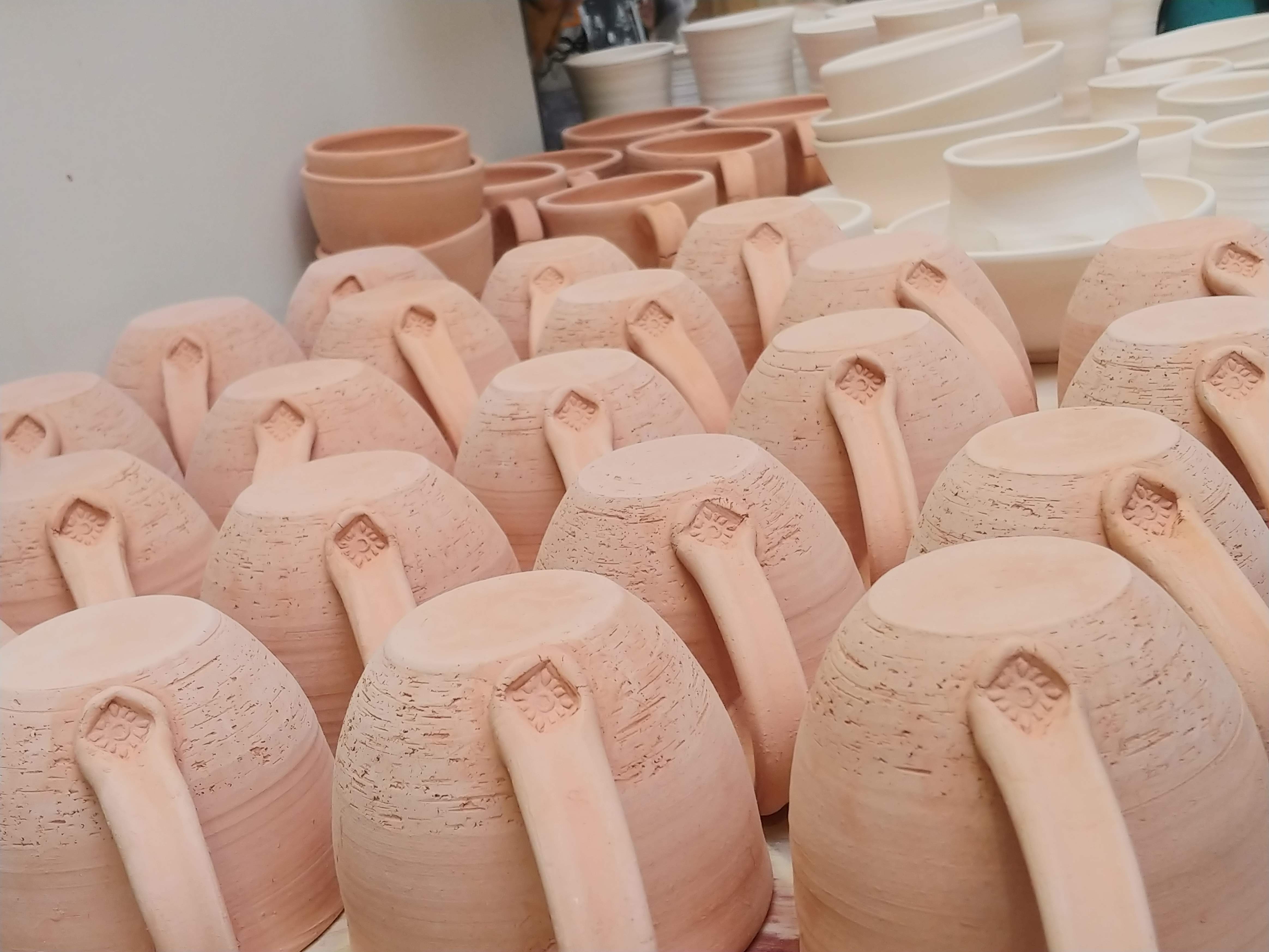 Mugs before glazing