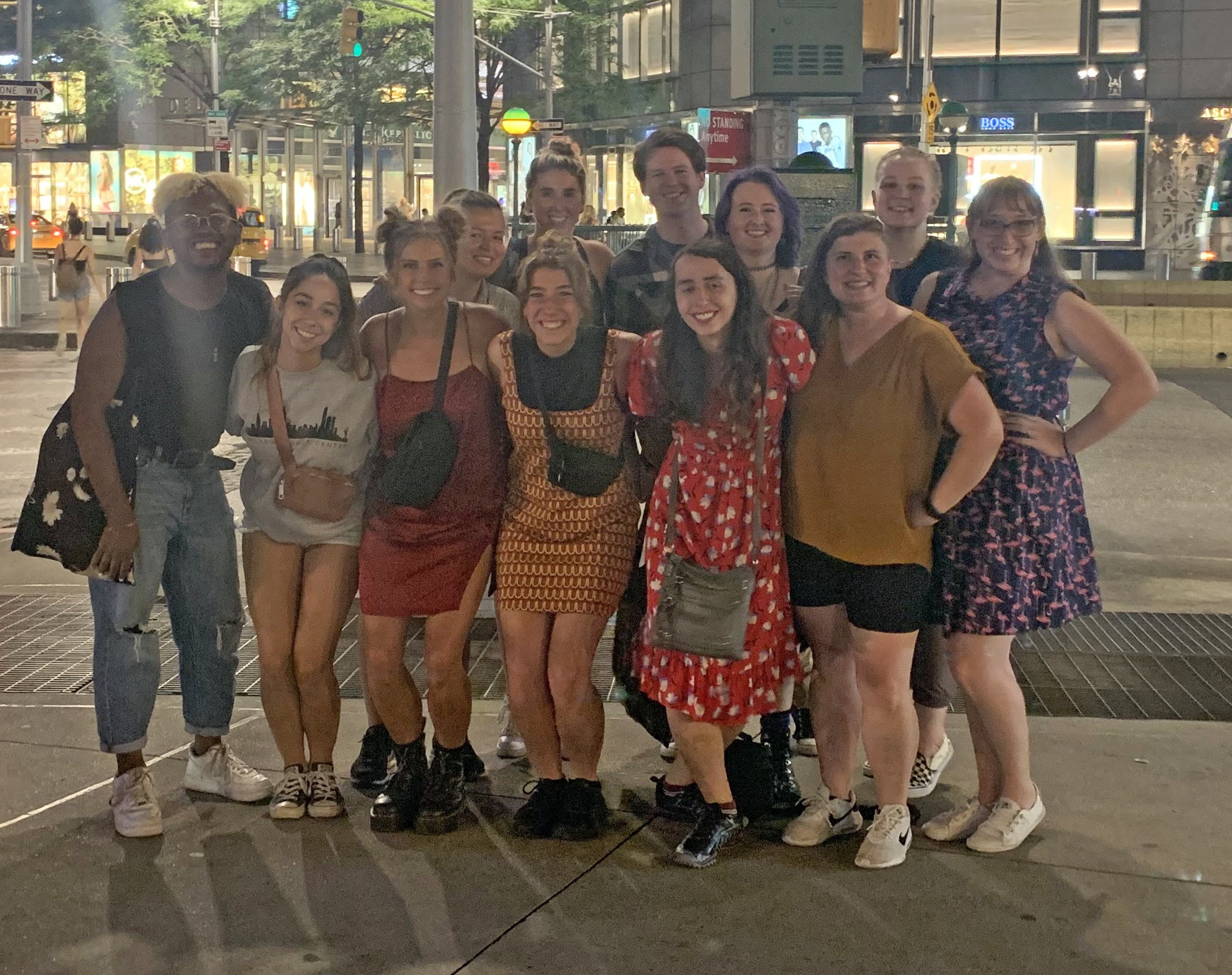 Current students and alumni (from left front): Donavan Chambers, Arianna Rodriguez, Brigitte Bartesch, Megan Hibbard, Sophie Sam, Jalina (Olgren) McClain (from left back) Emily Kendall, Jill Grundstrom, Dorsey Sprouls, Emily Kinne, Hannah Cormier, Alycia (Heckathorn) Reynolds