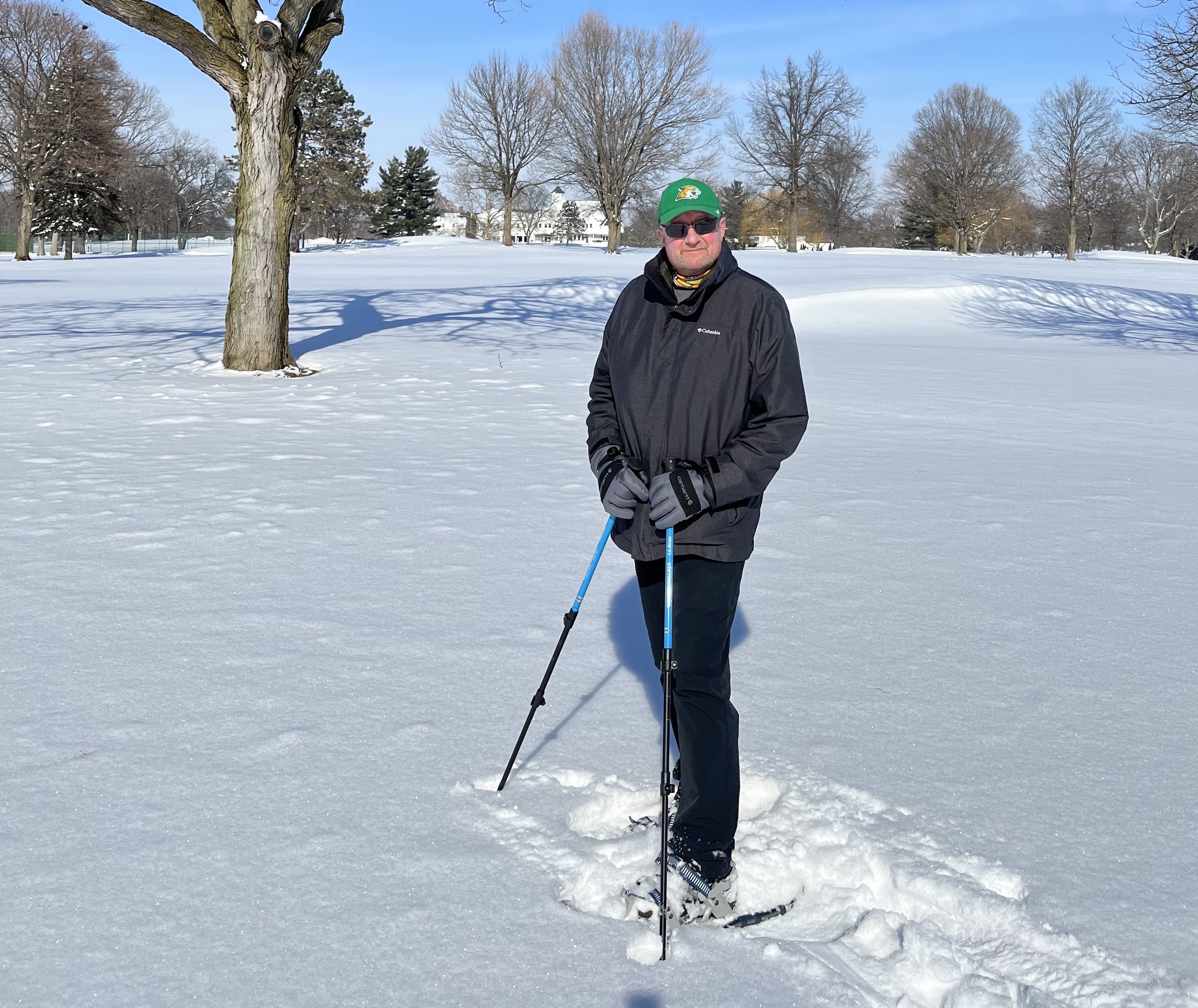 Young snowshoeing