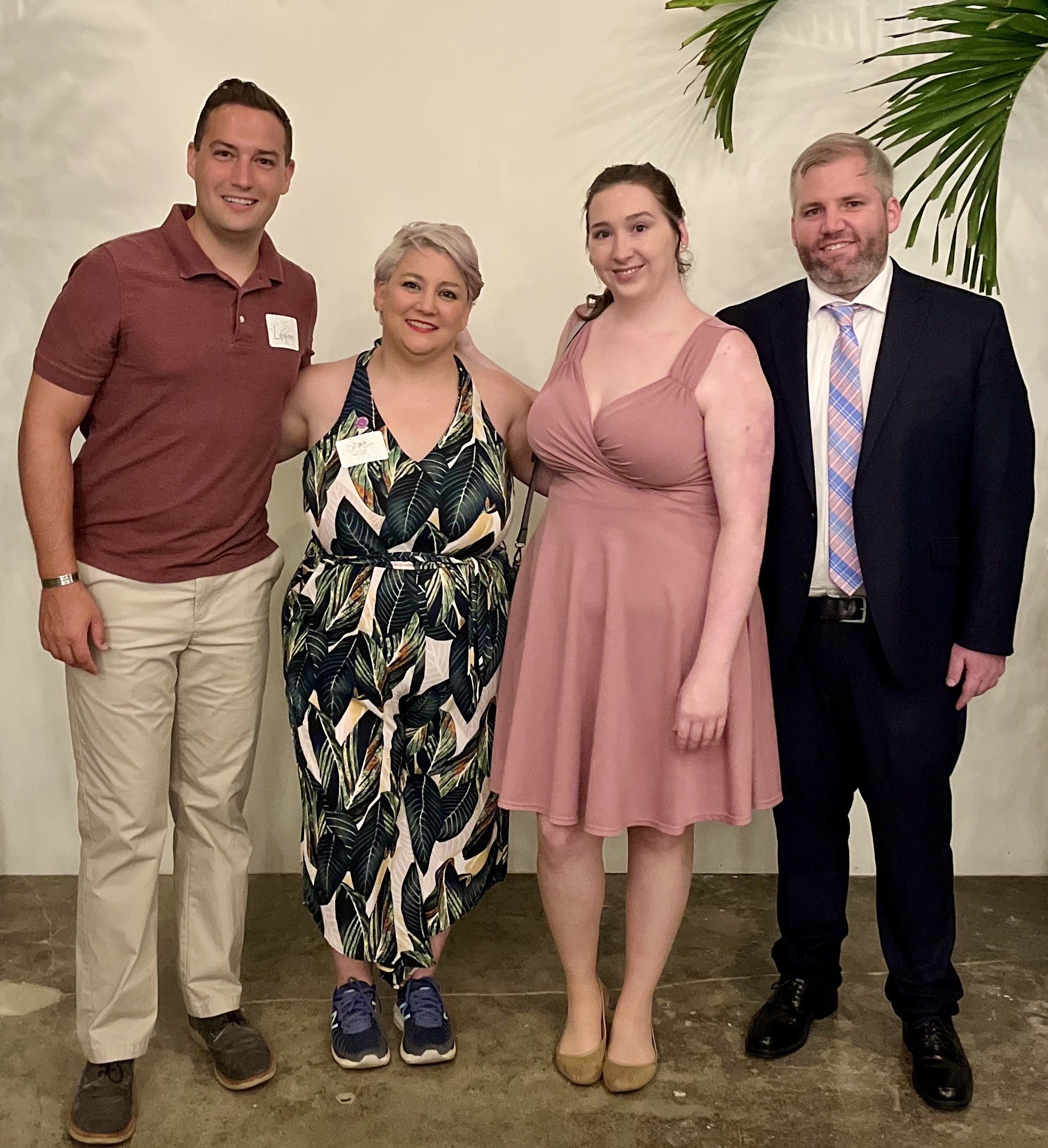 Hartz (left) next to Oklahoma Appleseed Director Colleen McCarty, with Nicole Matthews and Kyle Epperson.