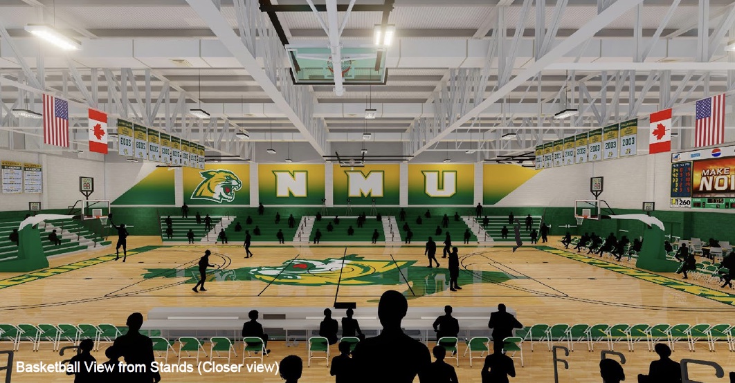 Conceptual rendering of Vandament setup for basketball