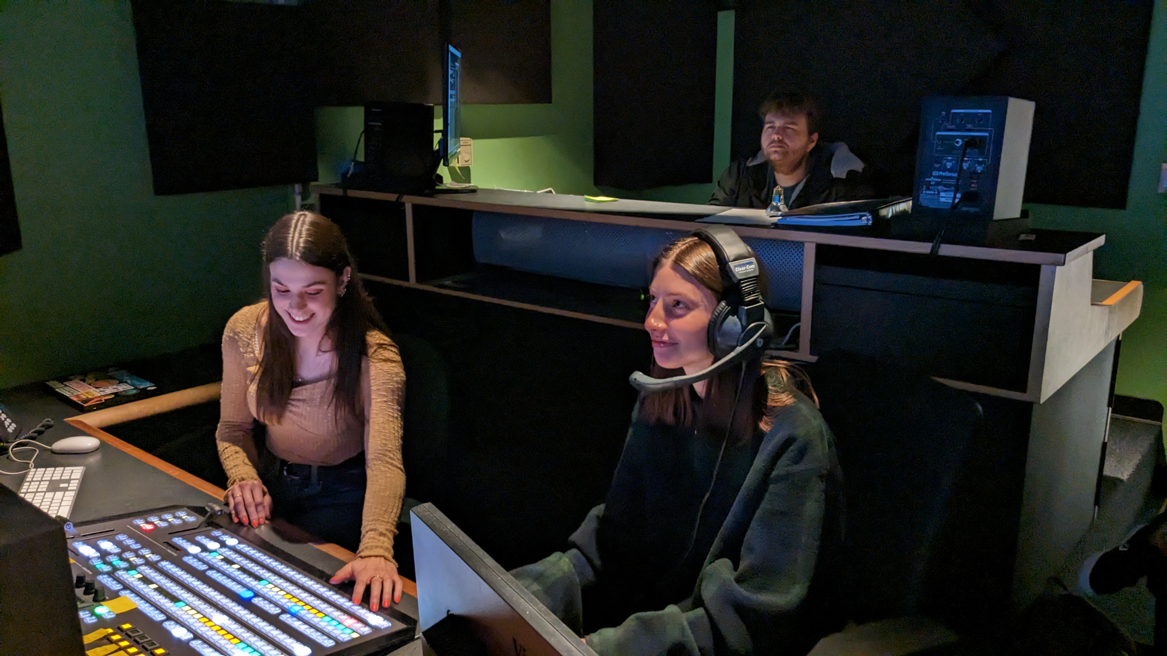 Students in the control room for 'Public Eye News'