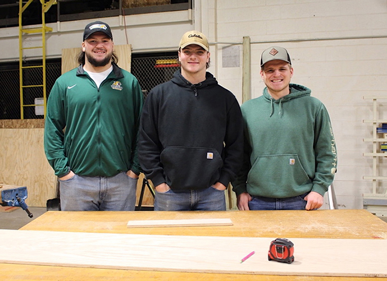 (From left) Denton, Sahr and Pettinger in the shop