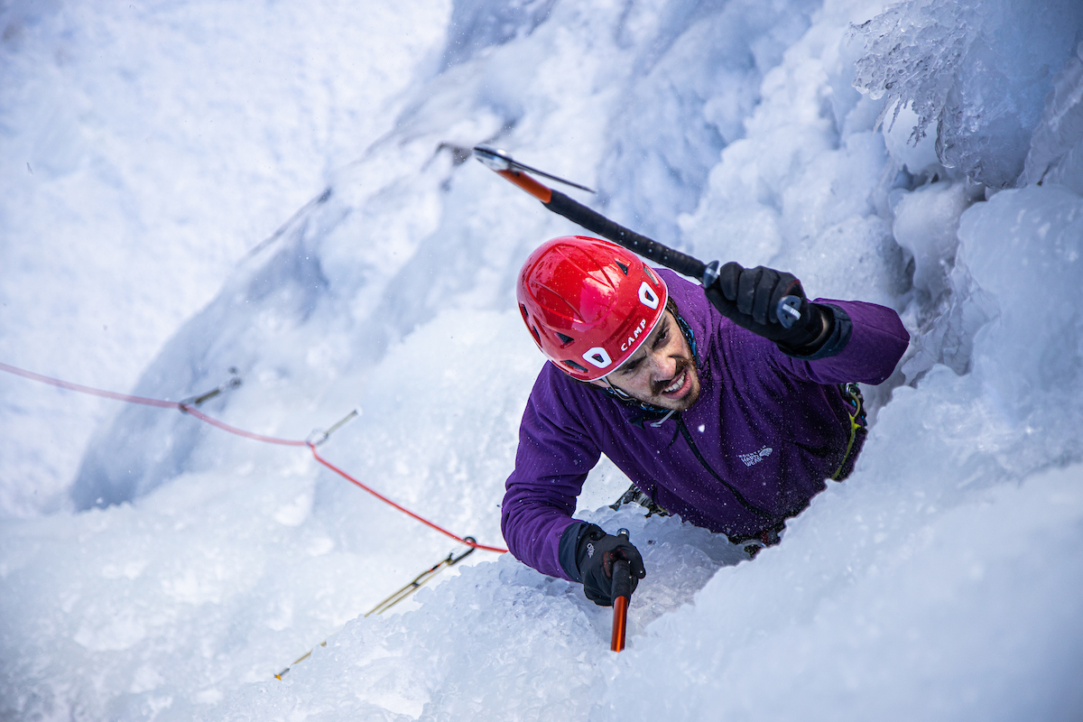 Ice climber photographed by Scott Crady