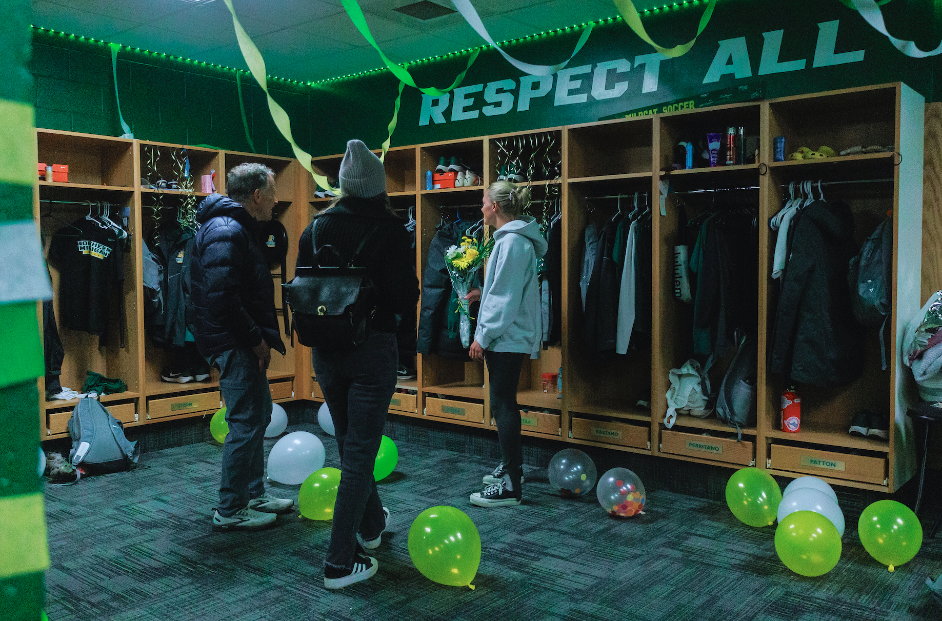 Another photo of the renovated locker room taken at the open house.