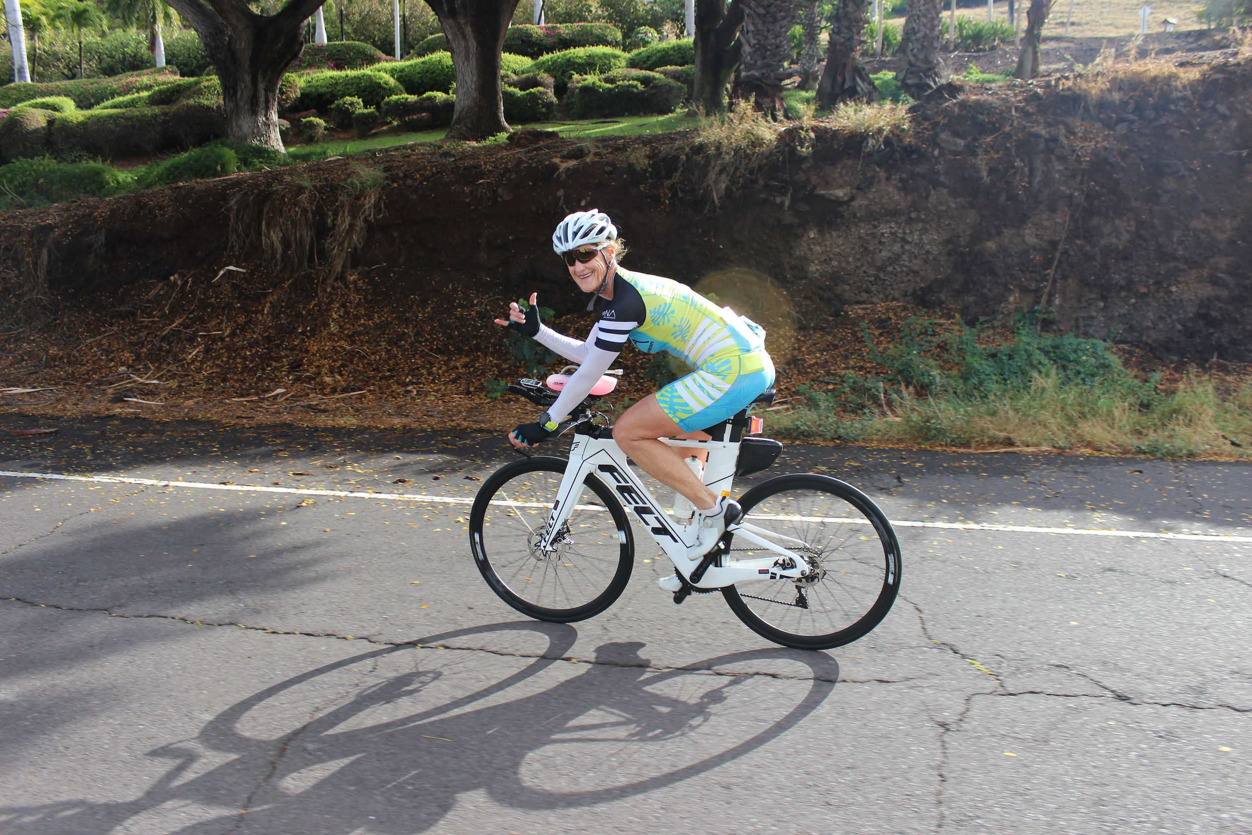 Keith on her bike