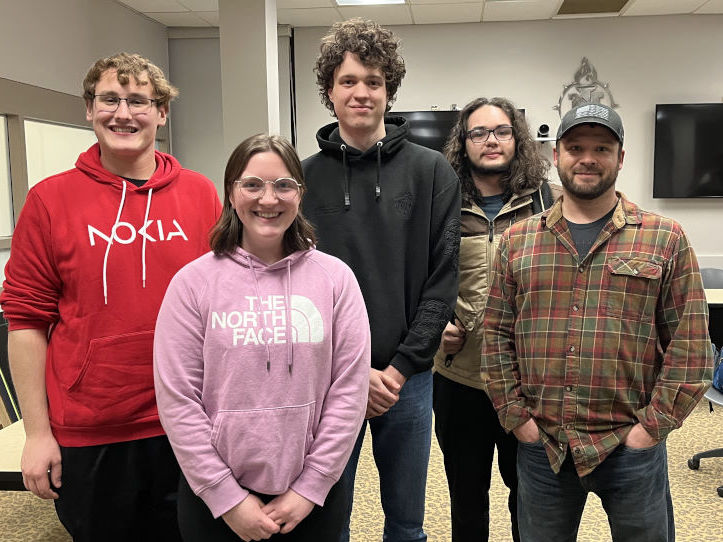 NMU team members (from left): Truman Thor, Shaelyn Reno, Jef Leroux, Jake Ritter and Lucas Carlson