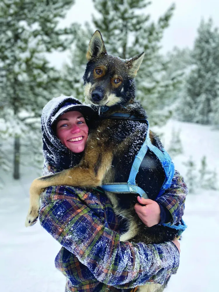 LaLonde with one of her dogs (by Scott Crady '19 BFA)