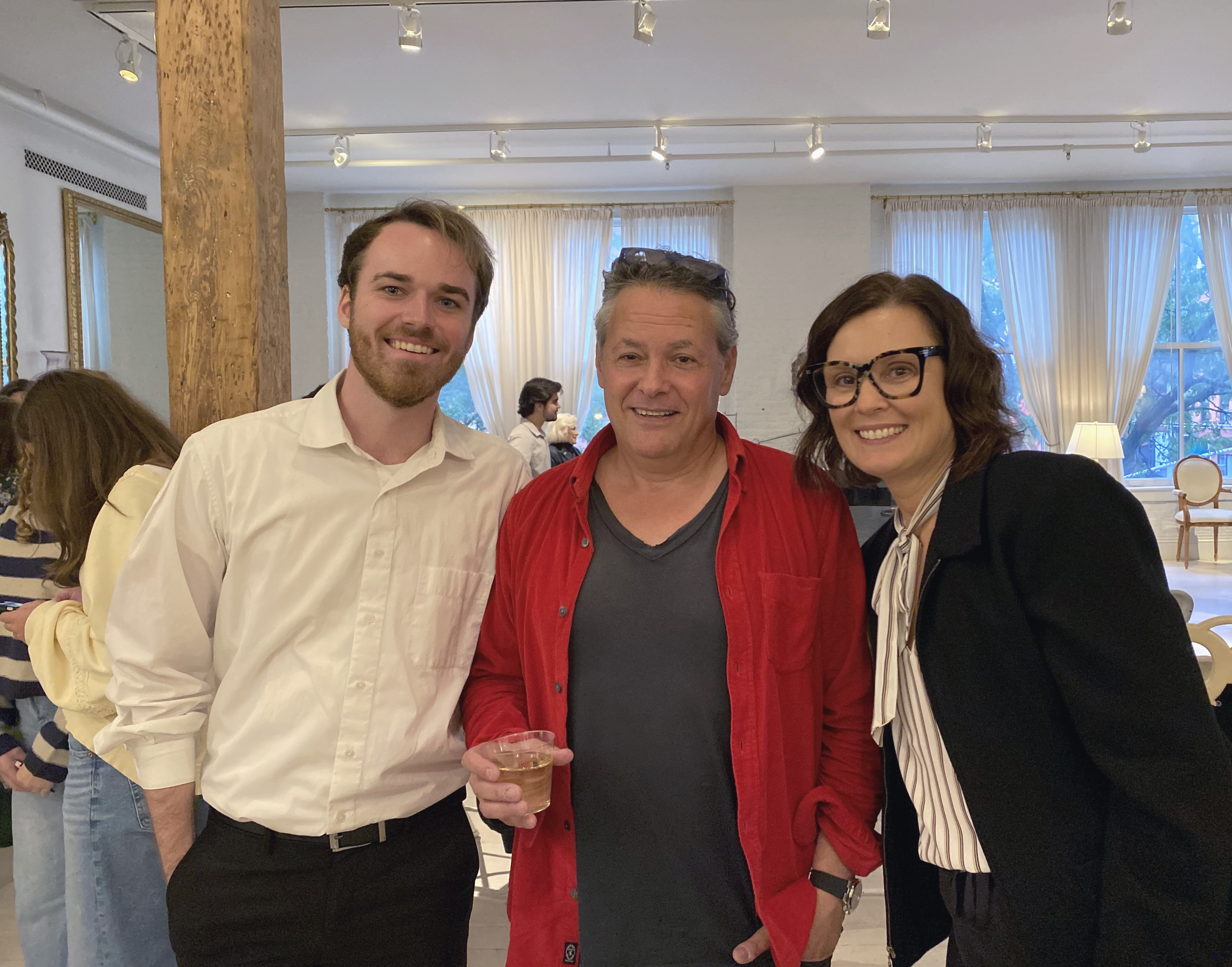 Fisher and his NMU voice instructor, Donna Poirier, with Guettel