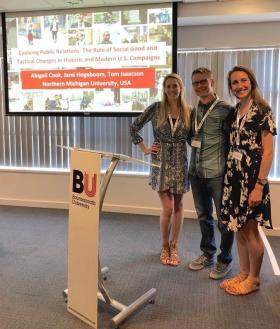 Image of Jami Hogeboom, Professor Tom Isaacson and Abby Cook