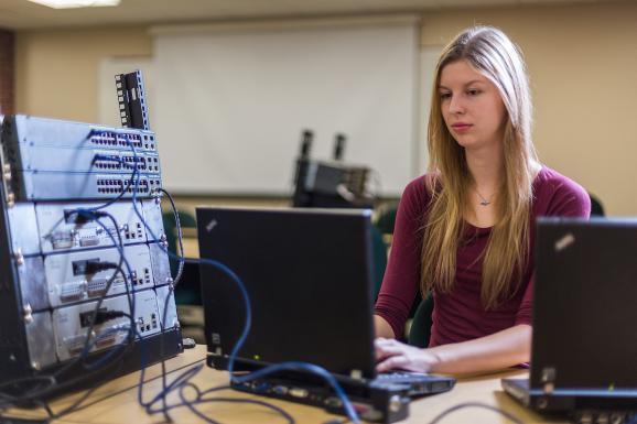 Student on a computer