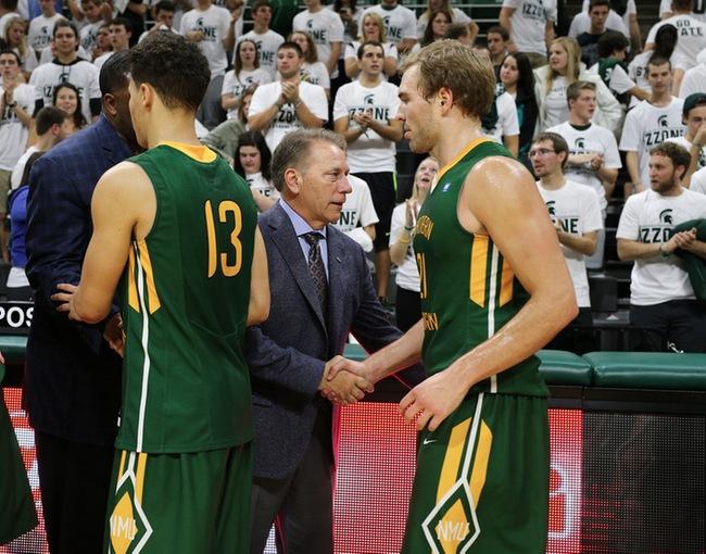 Izzo after an MSU-NMU matchup