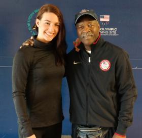 Boxer Mikaela Mayer and Coach Al Mitchell