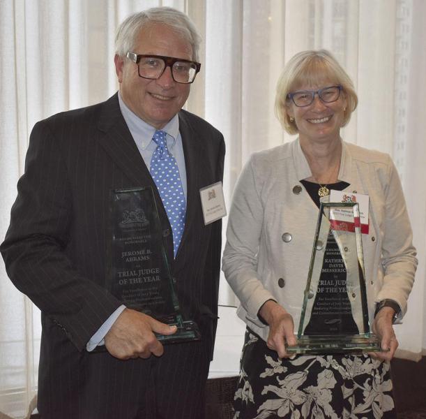 Messerich (right) and Abrams with their awards