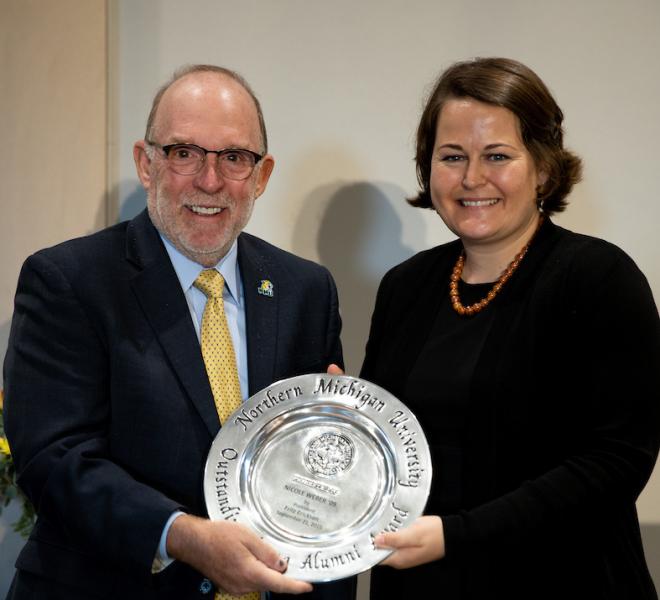 Weber with NMU President Fritz Erickson