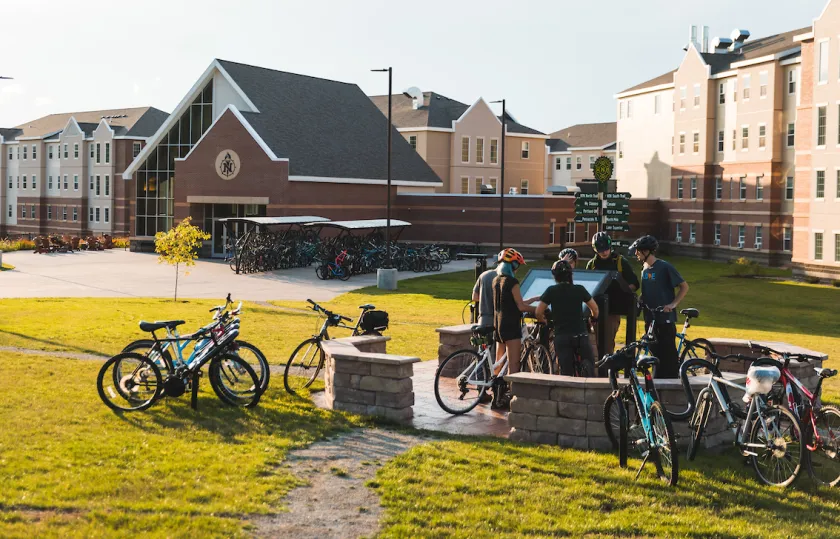 Biking on campus