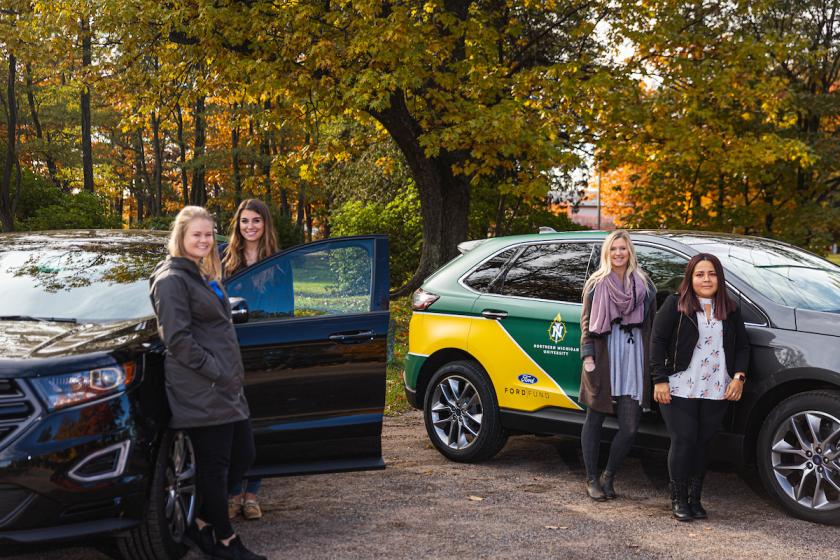 (From left): NMU students Hollie Koning, Vanessa Buyarski, Amy Edwards and Saby Higueros