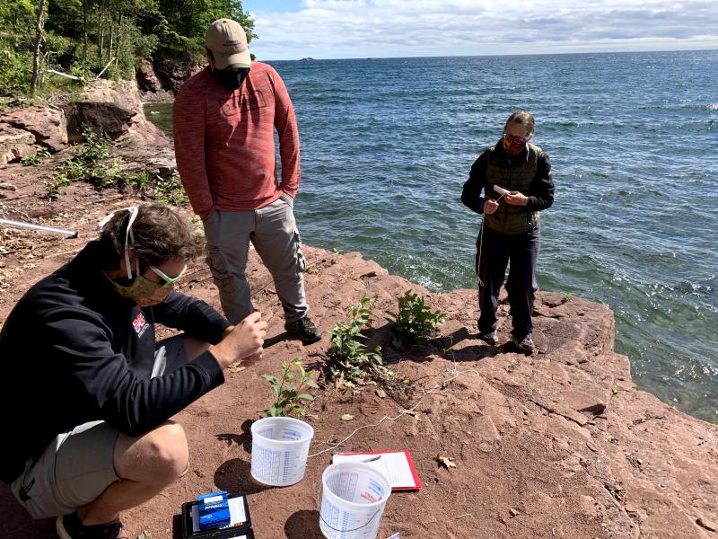 Participating teachers doing field studies in Marquette (Mitchell Klett photo)