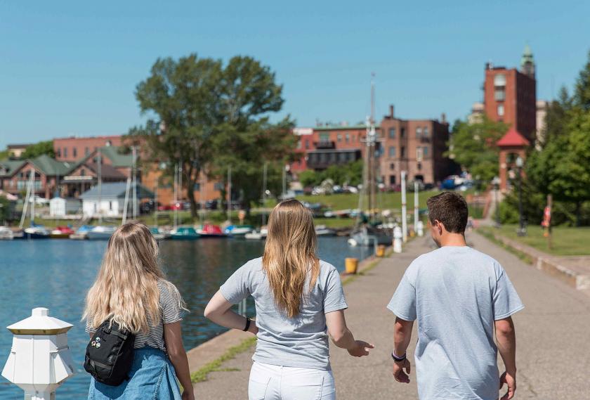 Students at Lower Harbor (NMU stock photo)