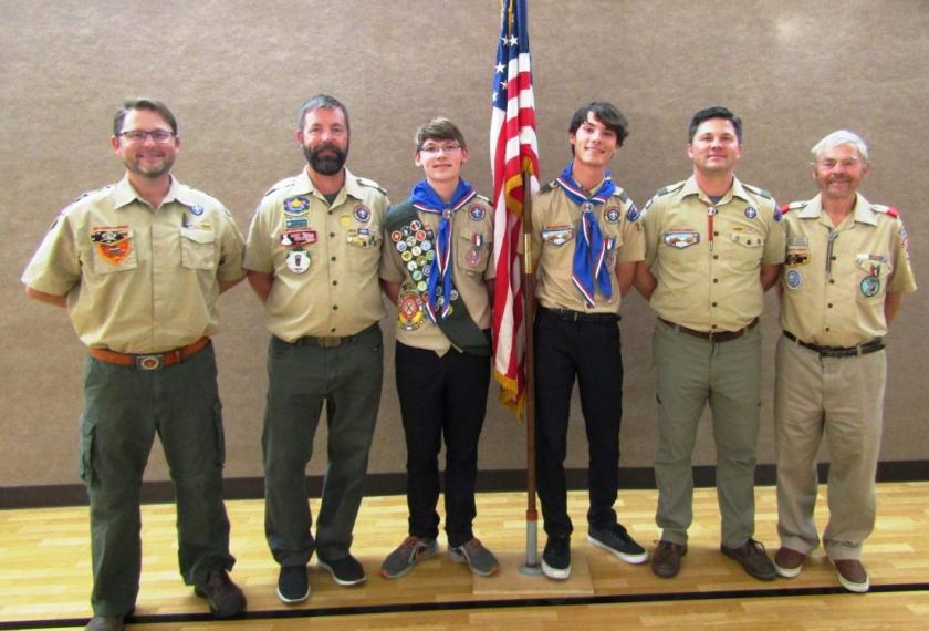 Al Salmi (far right) with other Eagle Scouts in the Salmi family (from left): Eagle Scouts Michael, Allen, Hutch, Ashton and Brad.