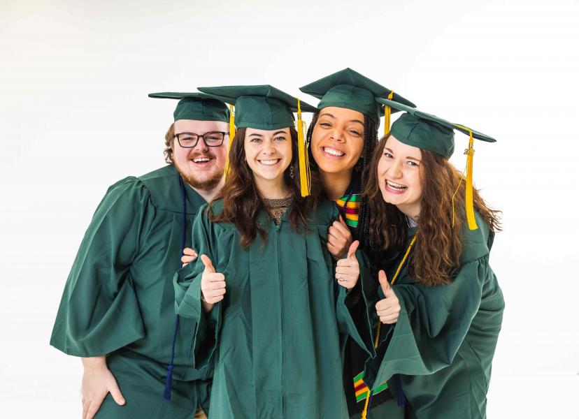 Graduating seniors Nicholas Jones, Emilee Covers, Brianna Sartin and Hannah Smith