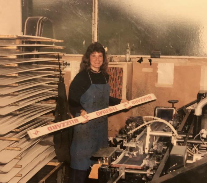 Thoren learned how to build skis from the ground up while working in the Blizzard factory in Austria (Jeannie Thoren photo)