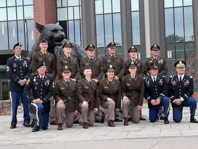 Front Row L to R: MSG Donald Clemons, 2LT Hollen, 2LT Cushman, 2LT Moody, 2LT Dickie, CPT Jake Krause, MAJ Cron; (Back row L to R):  SFC Joshua Jenkins, 2LT Teichman, 2LT St. John, 2LT Slade, 2LT Metzger, 2LT Berenz, MAJ Little.