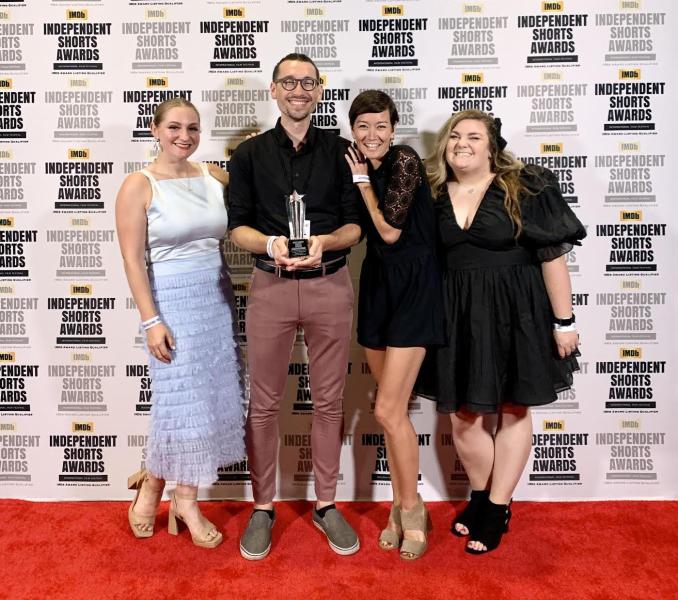 From left: Riley Owen, John Scheibe, Karina Johnson and Kasey Scheibe at the awards ceremony