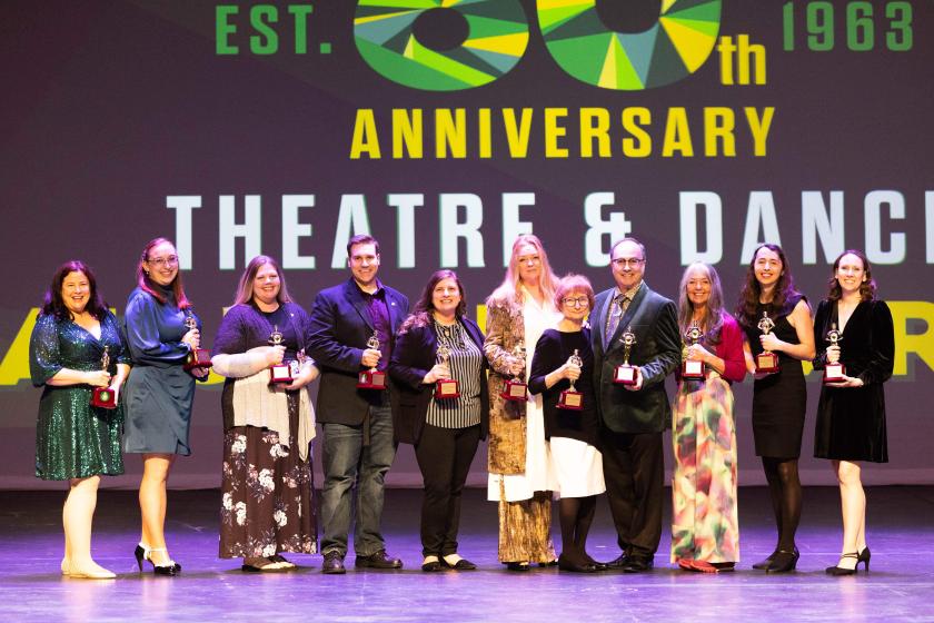 Theatre and Dance award winners on the Forest Roberts Theatre stage