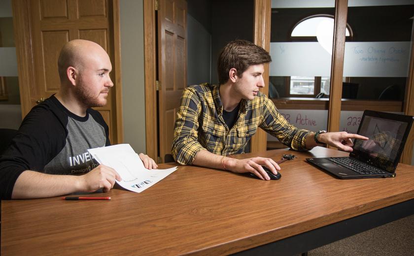 Student employee at Invent@NMU stock photo