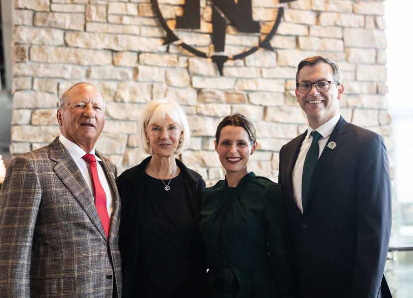 John and Shirley Berry (left) with Kristin and Brock Tessman, NMU's president, in the Northern Center