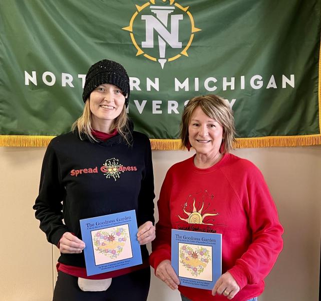 NMU alumna and Spread Goodness Day founder Anna Dravland (left) is pictured with NMU alumna Sue Meier, the coauthor of a children's book based on Dravland's story