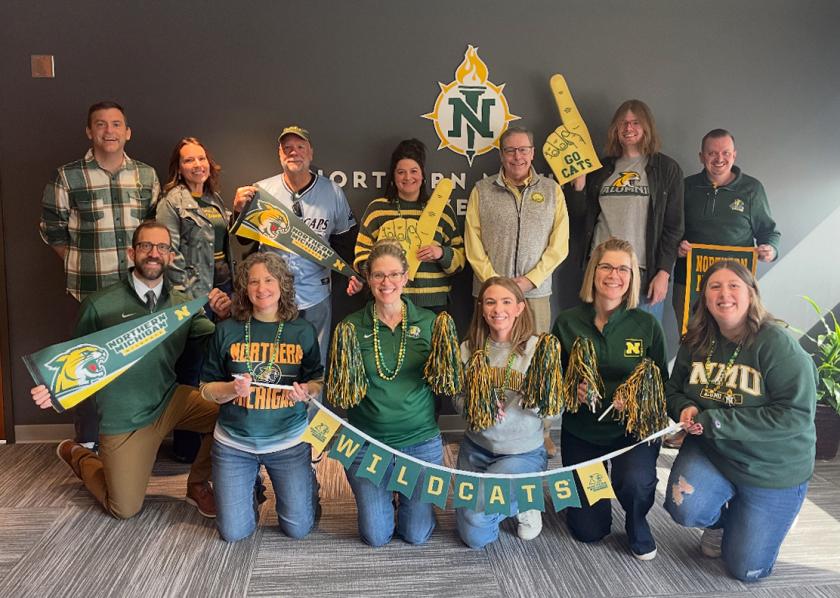 President Tessman and NMU Foundation staff show their Wildcat spirit on Giving Day