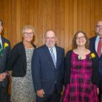 From left: Nelsen, Butler, NMU President Fritz Erickson, Millner and Schloegel. Patrick did not attend, but submitted her comments via video.