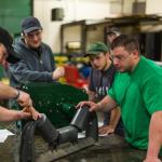 Stock photo of students working in a shop