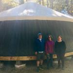 Jordan, Medina and Wuorinen in front of the yurt.