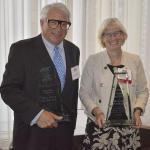 Messerich (right) and Abrams with their awards