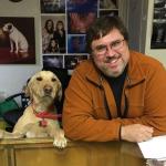 Gleason with his dog, Blue.