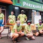 At a Farm Fresh Friday: (kneeling from left) Lizzy Stark, Allison Fron, May Tsupros; (standing from left) Calista Rockwell, Natalie Nesburg, Brendan "Buck" O'Connor. Not pictured: Emily Bateman