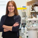 Mattson in her laboratory at WPI