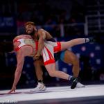 Porter (in blue) at the U.S. Olympic Trials