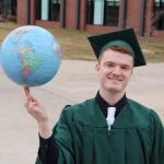 The world is spinning with possibilities for NMU 2021 grads, like Jared Evans of Marquette, to make a difference.