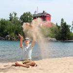 Chicka by the Marquette Harbor Lighthouse (Facebook photo)