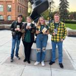 NMU's A Team (from left): Ken Brunger, senior political science secondary education major from Cheboygan; Kenzie Pierson, senior chemistry major from Westland; Ella Uren, senior anthropology major from Negaunee; and Andrew Semak, senior history major from Leonard.