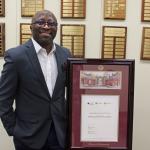 Ngafeeson with his Harvard certificate of completion