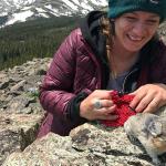 Rinsland with a pika (University of Richmond photo)