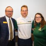 NMU Board Chair Steve Young with Zach and Head Coach Heidi Voigt