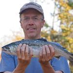 Phillips with a Coho salmon