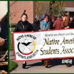 Last year's U.P. Folklife Award recipients: traditional wood carver Russell Dees of Marquette and NMU's Native American Student Association.